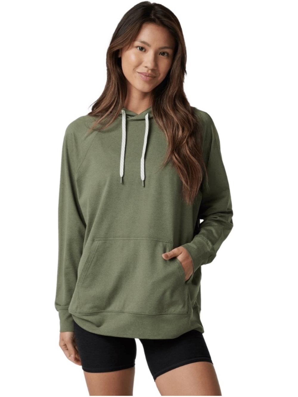 Vuori Halo Oversized DreamKnit Hoodie Sweatshirt Olive Green Size Small VW279